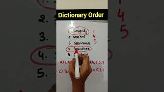 Dictionary Order Reasoning Tricks smartbrain2616 [upl. by Semajwerdna]