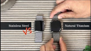 NATURAL TITANIUM Apple Watch SERIES 10 VS Stainless Steel  ASMR Unboxing [upl. by Aipotu]