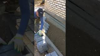 Laying of paving tiles quotbrickquot🧱 construction pavers diy pavement paversealing satisfying [upl. by Ahseen652]