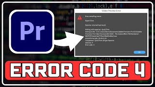 How to Fix Error Code 4 in Adobe Premiere Pro  Error Compiling Movie Windows 1110 [upl. by Gerkman366]