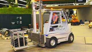 RC MODEL FORKLIFT TRUCK HANDMADERC SCALE DOZERRC MODEL TRUCKS MIXED SCALE [upl. by Rowley947]