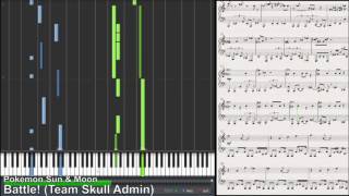 Battle Team Skull Admin Plumeria  Pokémon Sun amp Moon Synthesia Piano Tutorial [upl. by Sinnod322]