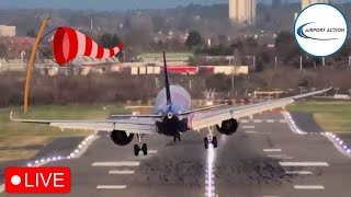 Crosswind Landings 💨✈️ Birmingham Airport LIVE 04022024 aviation [upl. by Rennerb]