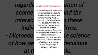 What is Micro Economics Definition of microeconomics microeconomics economics [upl. by Eelyr724]