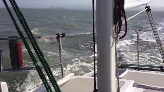 Cross Trimaran quotIko Ikoquot Sailing In 20 knot wind [upl. by Yentnuoc172]