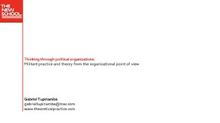 Gabriel Tupinambá  Thinking Through Political Organizations New School for Social Research [upl. by Onaicilef335]