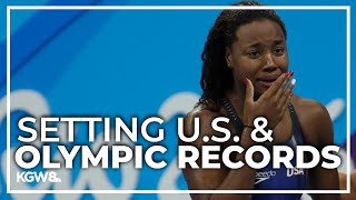 US swimmer Simone Manuel was the first Black woman to capture Olympic swimming gold [upl. by Eisdnil]