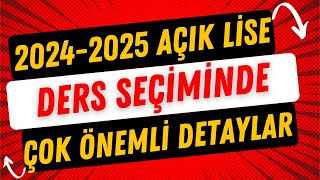 Açık Lise Ders Seçimi Nasıl Yapılır20242025 [upl. by Ekaterina]