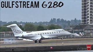 Gulfstream G280 Bumpy Landing and Takeoff at London City Airport LCY [upl. by Viviane39]