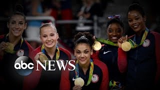 Olympics  US Womens Gymnastics Team Wins Gold [upl. by Chabot456]