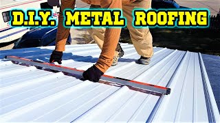 How to install 5Rib Metal Roofing panels on solid sheet decking for beginners [upl. by Woody]