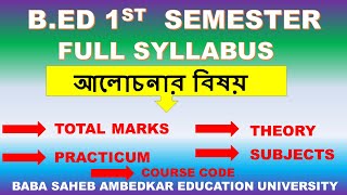 BEd 1st Semester Full Syllabus l Baba Saheb Ambedkar Education University [upl. by Joline177]