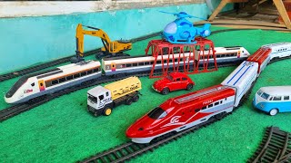 Merakit Mainan Kereta Api Cepat Thomas And Friends Truk Crane Helikopter Ambulance [upl. by Ahk]