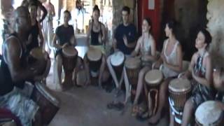 Stage dété de danse aficaine percussions avec Nadège Sellou Sordet Gueï Thomas [upl. by Hnilym]