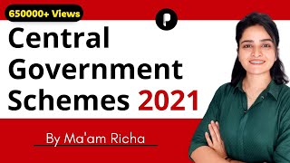 Important Central Government Schemes 2021  Current Affairs by Maam Richa [upl. by Enneibaf]