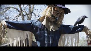 8ft Staked Scarecrow Animated Halloween Prop for Haunted Houses [upl. by Ahseikal760]