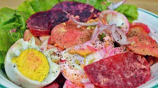 Mauritian Cuisine Beet Eggs and Potato Salad  Salade de Betteraves [upl. by Croteau]