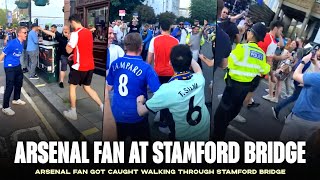 Arsenal fan BUMPS into Chelsea fans on the street [upl. by Yorgos328]