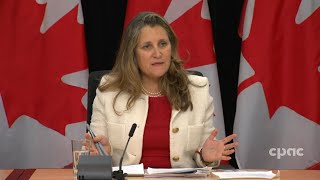 Deputy PM Chrystia Freeland provides economic update – November 19 2024 [upl. by Nahsab944]