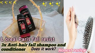 Loreal Paris Fall resist 3x Antihair fall shampoo And conditioner Honest review does it work [upl. by Hendren]