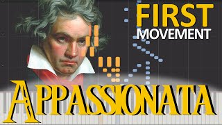 APPASSIONATA  Beethoven First Movement Piano Tutorial Synthesia [upl. by Deroo899]