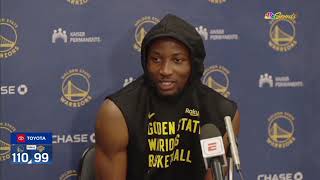 Jonathan Kuminga Postgame Interview  Golden State Warriors beat New York Knicks 11099 [upl. by Swinton29]