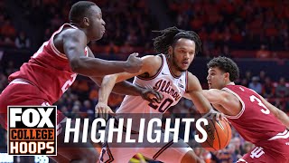 Indiana Hoosiers vs No 10 Illinois Fighting Illini Highlights  CBB on FOX [upl. by Yllaw122]