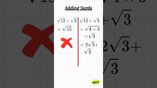 Adding and Subtracting Surds🤔shorts youtubeshorts surds squareroot mathshorts trendingshorts [upl. by Madanhoj]