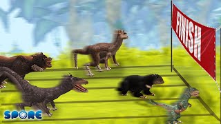 Animals and Dinosaurs Race 3  Animal vs Dino S3  SPORE [upl. by Nataline706]