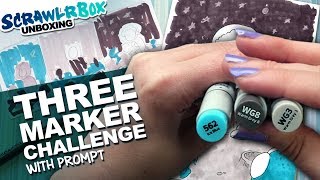 3 MARKER CHALLENGE  RealTime Scrawlrbox Unboxing  DrawingWiffWaffles [upl. by Syned]