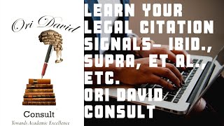 CITATION SIGNALS HOW TO USE IBID SUPRA [upl. by Philbin]