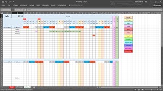 Excel Schichtplan erstellen Monatsübersicht aus Jahresplan [upl. by Lyrehc]