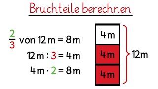 Bruchteile berechnen  Bruchrechnen für Anfänger [upl. by Yticilef]