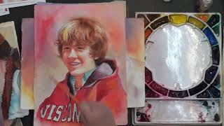 Portraits 2  Watercolor Lesson with Karlyn Holman [upl. by Oigolue920]