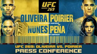 UFC 269 Press Conference Oliveira vs Poirier [upl. by Netneuq]