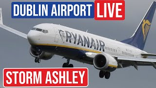 🔴Storm Ashley live  Dublin Airport  Crosswind Landings stormashley avgeek [upl. by Sirc208]