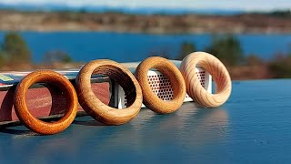 Make A Wooden Ring With A Dremel  Simple Tools [upl. by Neiluj]