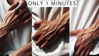 get Veiny hands amp Forearms  SUPER WAY in 1 Min at Home [upl. by Maurene]