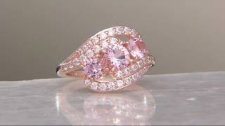 Diamonique and Simulated Morganite Ring 14K Rose Clad on QVC [upl. by Ennaerb]