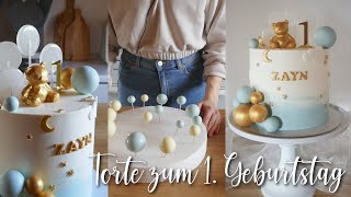 💙Torte 1 Geburtstag Junge  Bären Kinder Torte [upl. by Hagi]