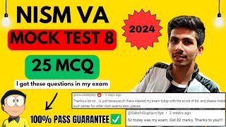 NISM VA MOCK TEST 2024  NISM 5A EXAM PREPARATION  NISM MOCK TEST  nismexampreparation nism5a [upl. by Eartnoed]