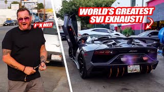 RANDYS LAMBORGHINI AVENTADOR SVJ GETS A NEW INSANE EXHAUST AT GINTANI BEST AVENTADOR EXHAUST [upl. by Pugh]