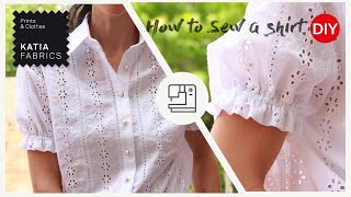 ✂️Cómo hacer una camisa de mujer  Patrón de costura gratuito de Katia Fabrics [upl. by Saiff219]