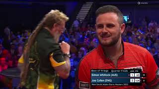 Simon Whitlock vs Joe Cullen  Quarterfinal  New South Wales Darts Masters 2022 [upl. by Antonin]