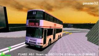 mm2 遊車河 239 kmb Scania N113 114m FU482 AS1 in HKIsland City 寶馬山 [upl. by Hsinam]