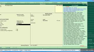 How To Create Bank Account In Tally ERP9 [upl. by Libna]