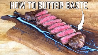 Butter Basted Steak Tutorial shorts [upl. by Krilov332]