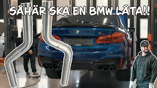 BYGGER NYTT AVGASSYSTEM PÅ EN BMW M5 COMP MED 800HK [upl. by Cyprus]