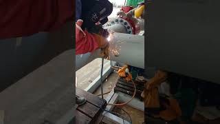 Arc Welding Process In Piping pipelinewelder arcwelding welder metalworking welding metalweld [upl. by Algar]