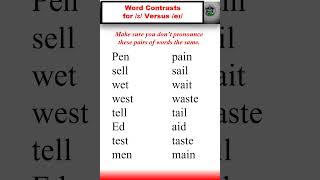 Word Contrasts for ɛ Versus eɪ  how to improve your pronunciation english learnenglish [upl. by Goldia778]